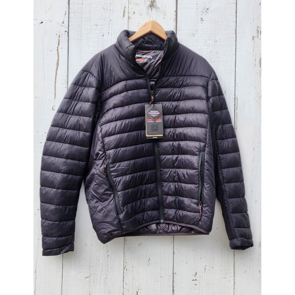 Hawke & CO COAT PUFFER JACKET Black Featherless Fill Men Sz S NEW